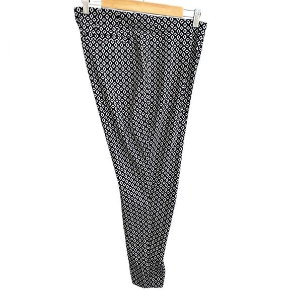 Cabi Black White Geometric Print Ankle Pants Size 8 - Picture 4 of 10